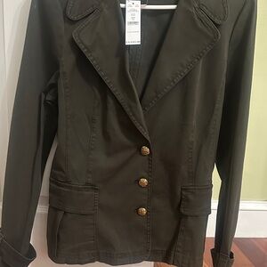 White House Black Market Dark Green Utility Jacket